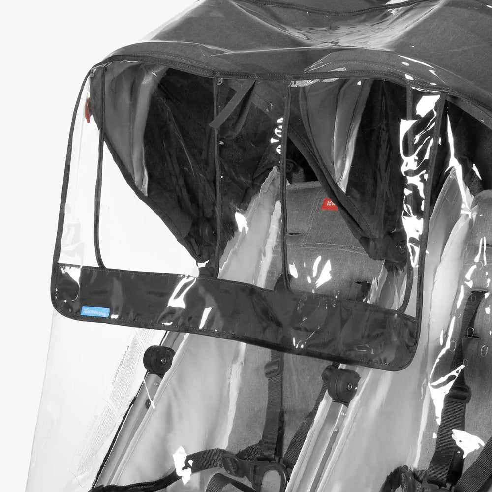 Uppababy G-Link 2 rain shield for stroller with clear plastic panels and black edging