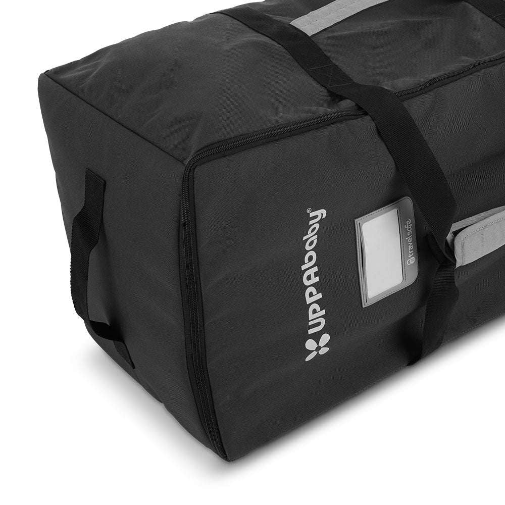 Uppababy Remi Travel Bag in black fabric with carry handles and brand logo