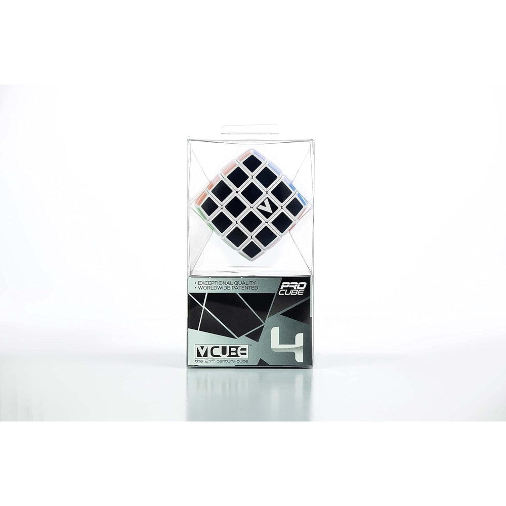 V-CUBE 4x4 colour-matching puzzle in clear packaging, curved cube design, branded V-CUBE