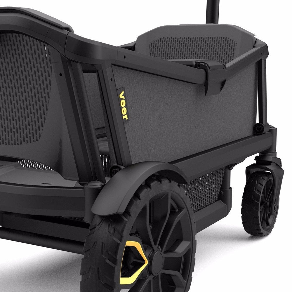 Veer All-Terrain Cruiser Wagon by VEER, black frame with yellow branding and rugged wheels