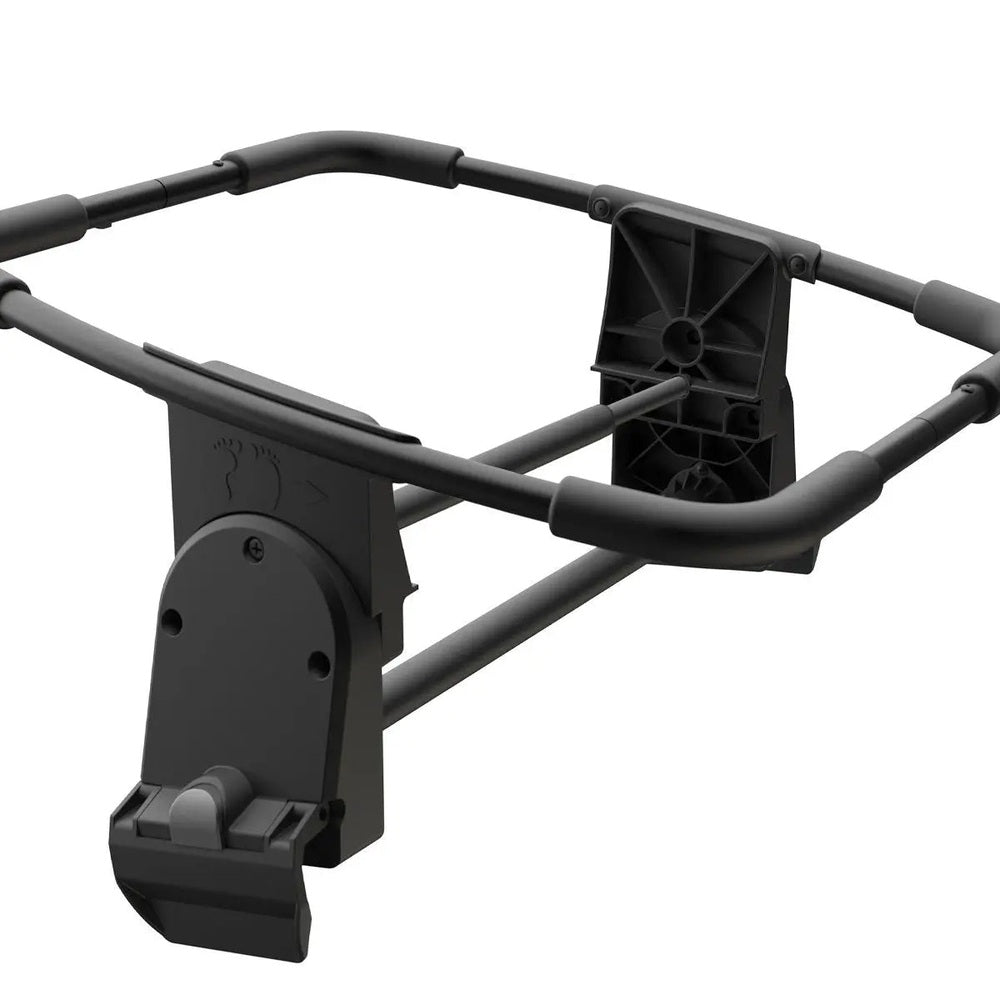 Veer Car Seat Adapter For Cruiser in black, with mounting arms securing a car seat to the stroller frame.