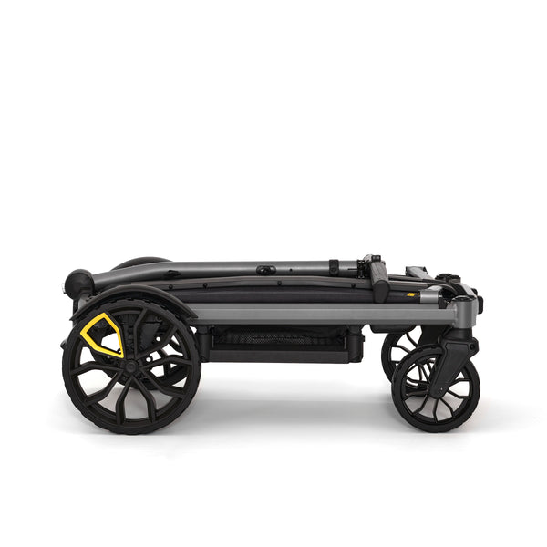 Veer City Cruiser Wagon by VEER, folded compact wagon with large black wheels and yellow accents.