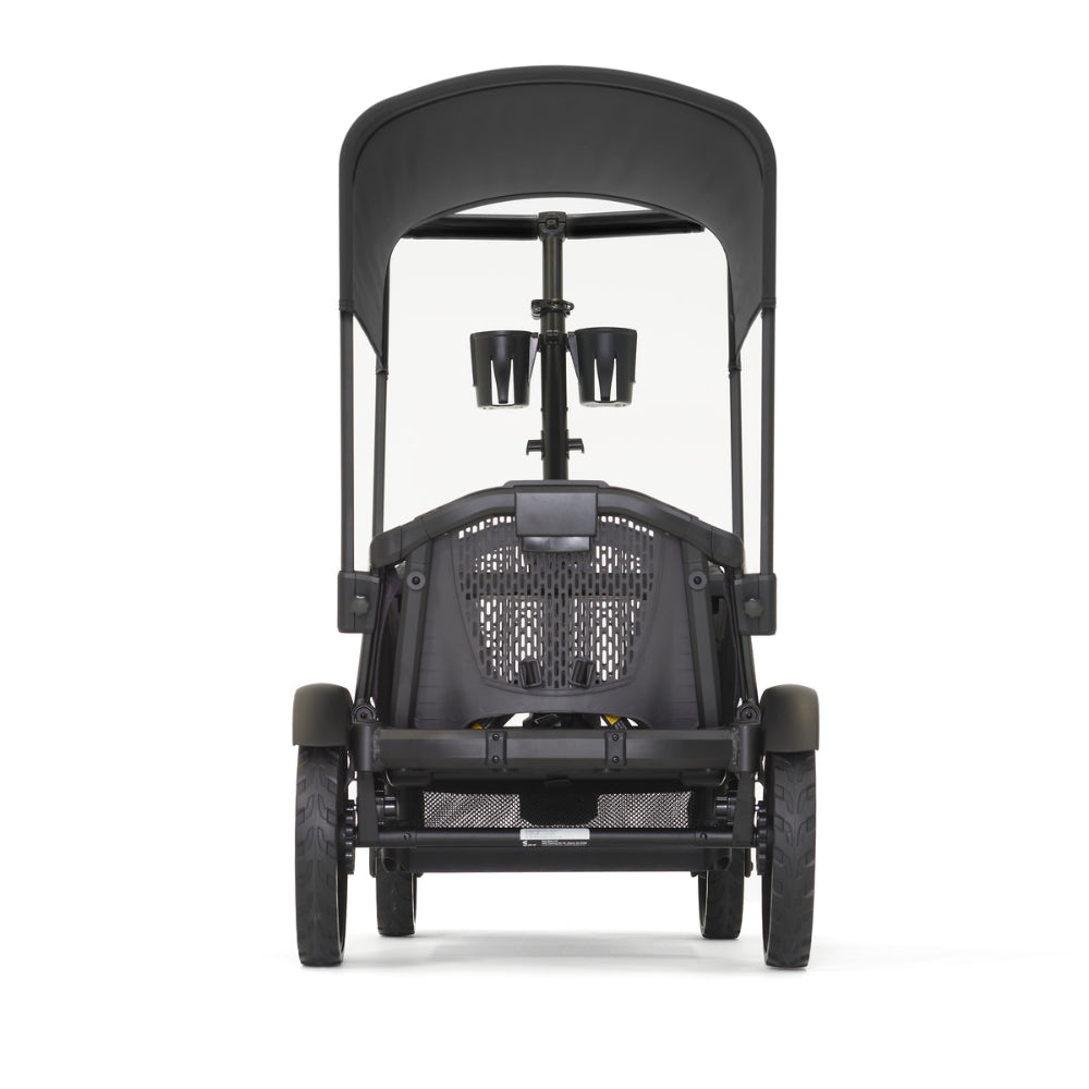 Veer Cruiser Sunshade stroller accessory in black with canopy and VEER frame front view
