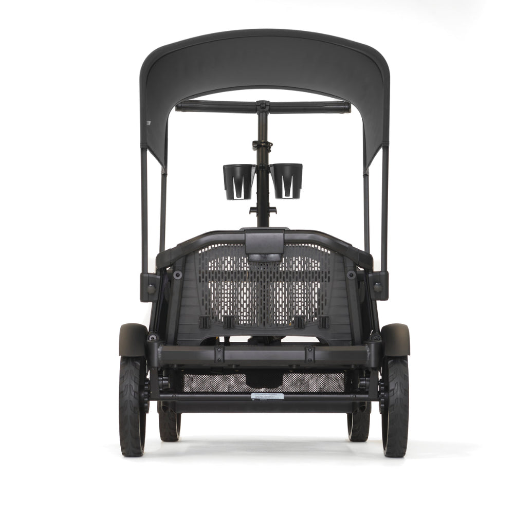 Veer Cruiser Sunshade for stroller, black canopy over compact VEER frame.