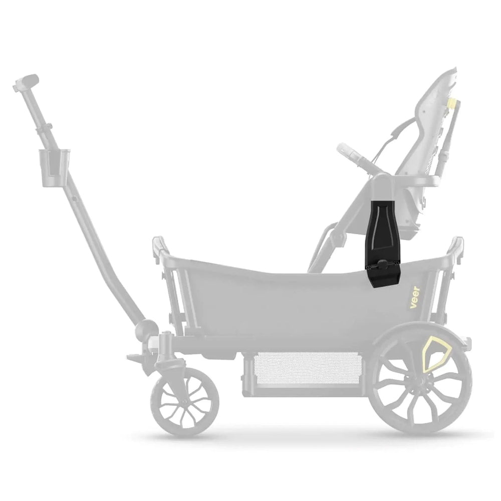 Veer Switchback Seat Adapter for Cruiser stroller, black mounting bracket securing a seat to the Veer Cruiser.