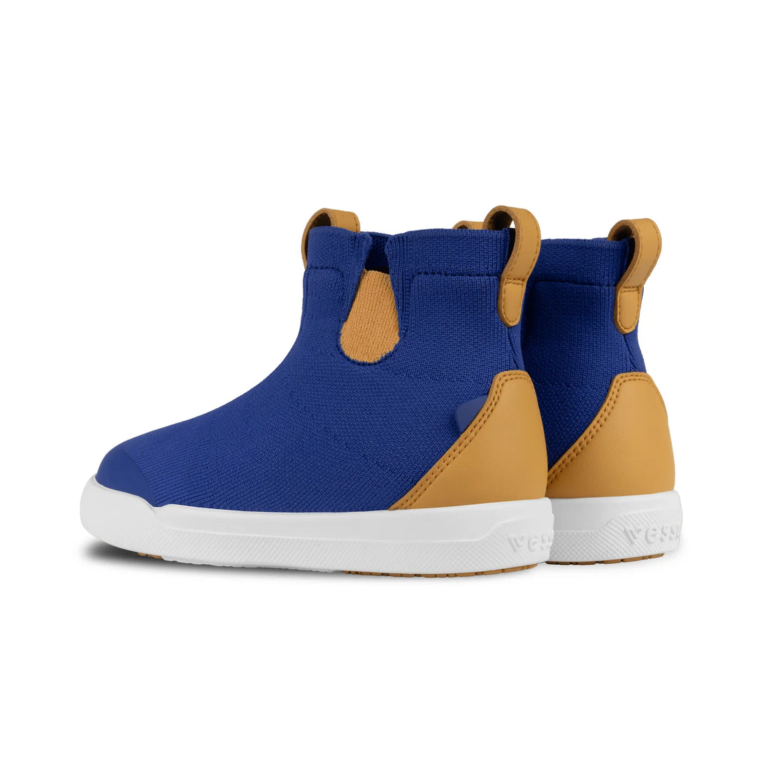 Vessi Kids Classic Chelsea Waterproof Boots in Stripe/Graham, rear three-quarter view