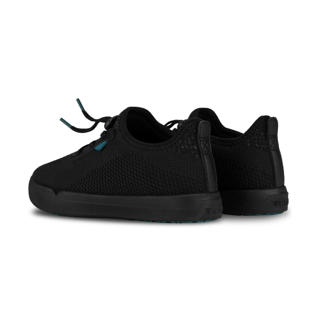 Vessi Kids Weekend Sneaker - Asphalt Black on Black - back view