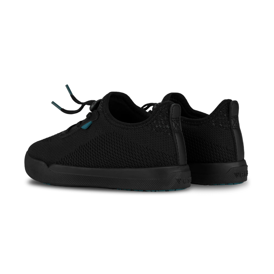 Vessi Kids Weekend Sneaker - Asphalt Black on Black - back view