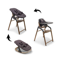 Bugaboo Giraffe Complete High Chair Set Warm Wood/Gray or Black + FREE Bugaboo Giraffe Baby Rocker Tornado Gray