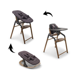 Bugaboo Giraffe Complete High Chair Set Warm Wood/Gray or Black + FREE Bugaboo Giraffe Baby Rocker Tornado Gray