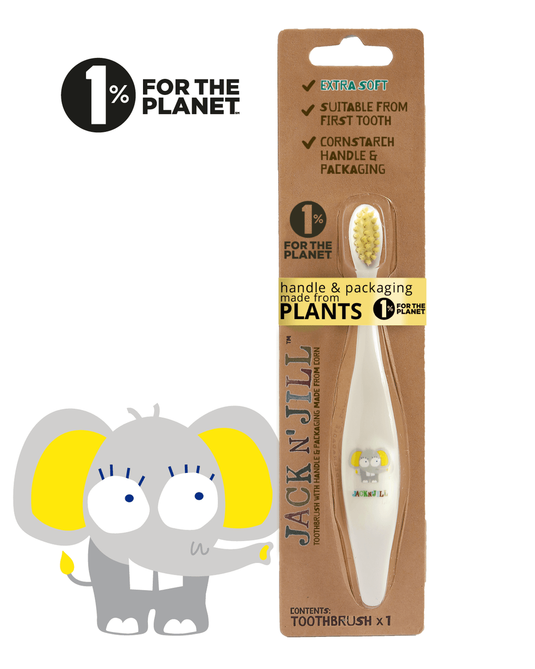 Jack N Jill Kids Bio Toothbrush - Assorted Character bunny character package