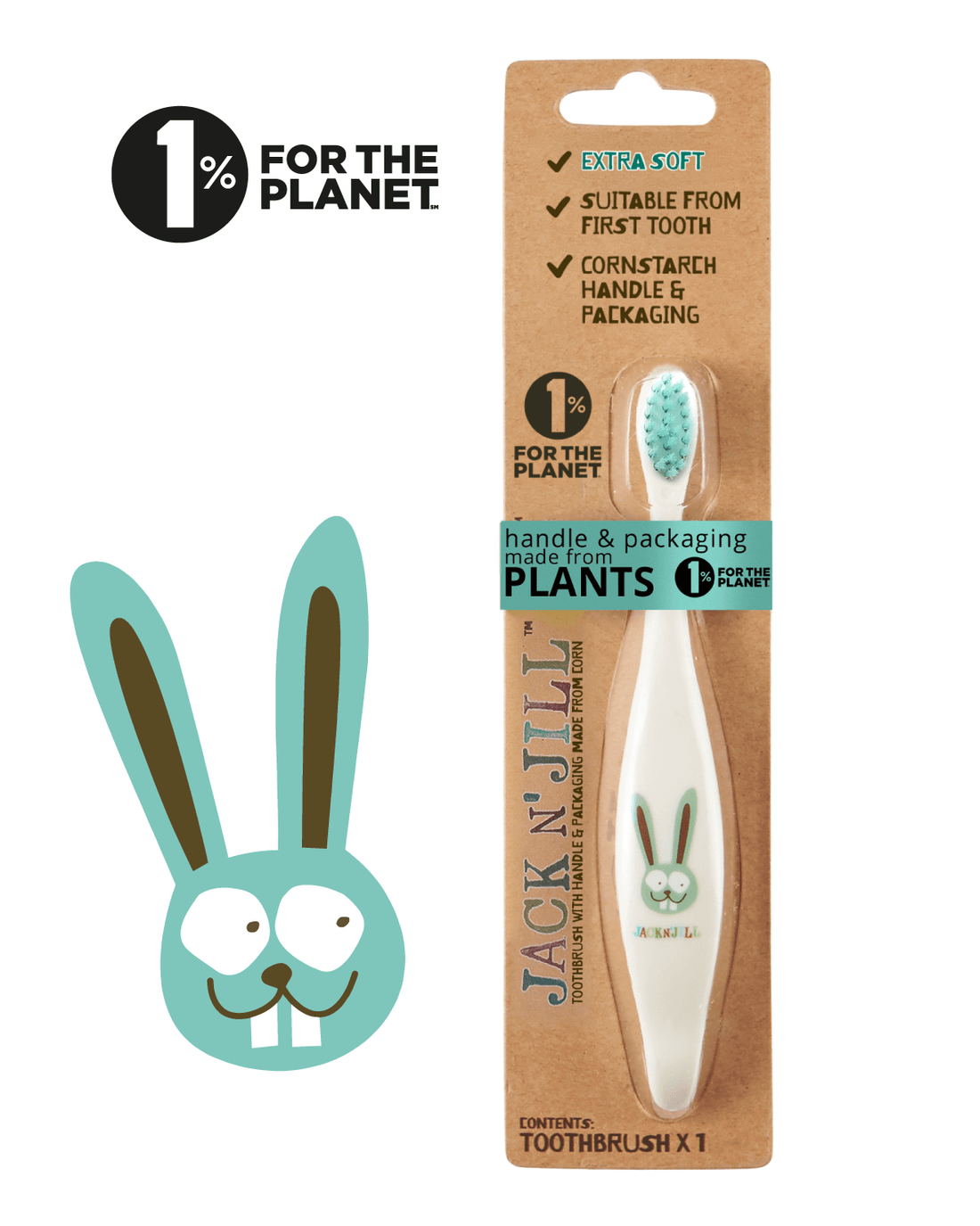 Jack N Jill Kids Bio Toothbrush - Assorted Character elephant character package
