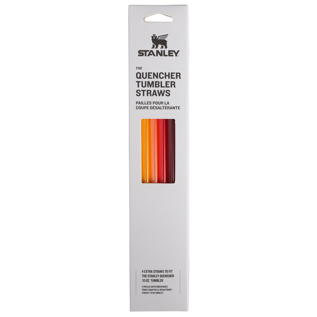 Stanley 30 oz Quencher Straw Replacement 4pk - Red/Orange Straws front view