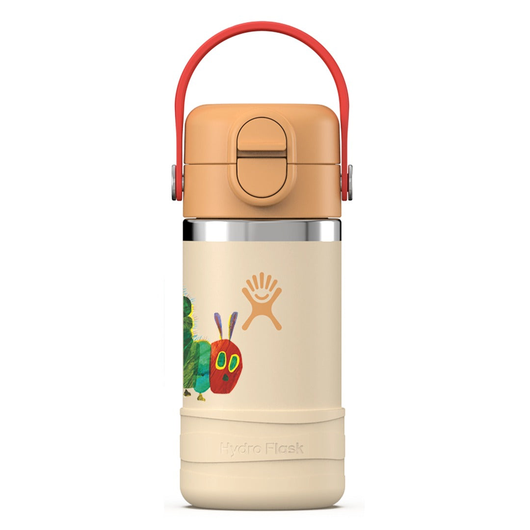 Hydro Flask Kids 12 oz Wide Mouth Bottle With Covered Straw Cap And Boot