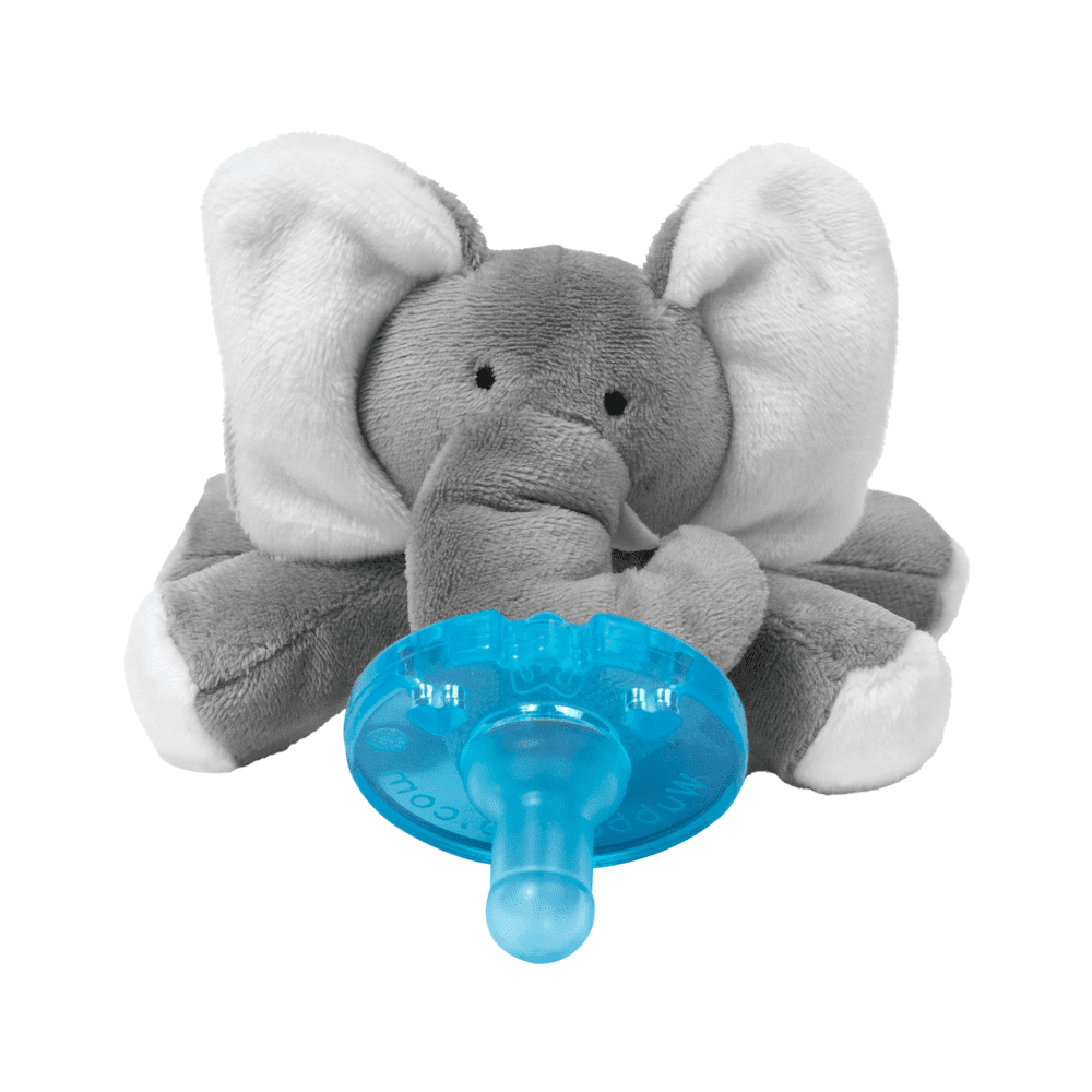 WubbaNub Infant Plush Toy Pacifier Grey Elephant