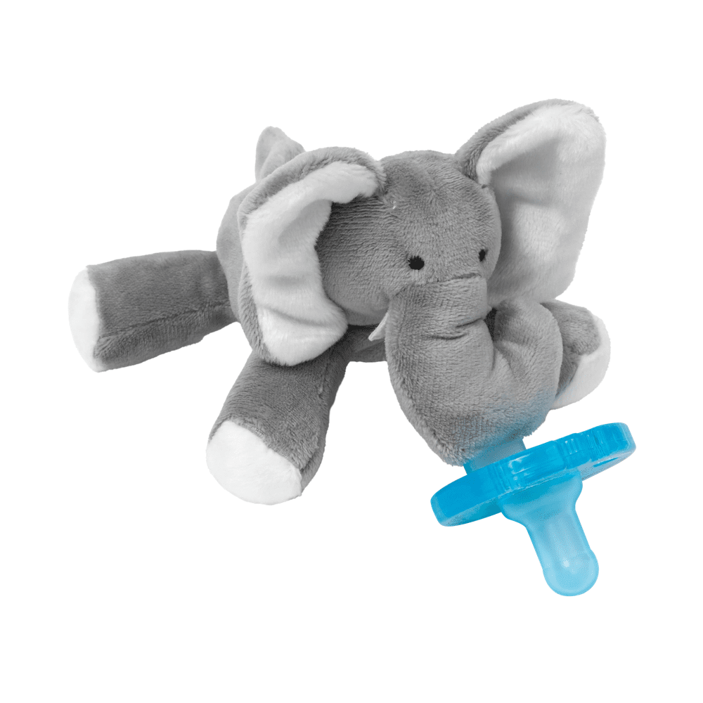WubbaNub Infant Plush Toy Pacifier Grey Elephant