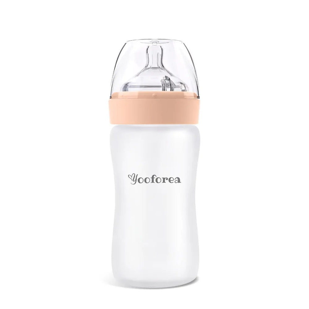Yooforea Silicone Coated Glass Baby Bottle 9Oz/270Ml