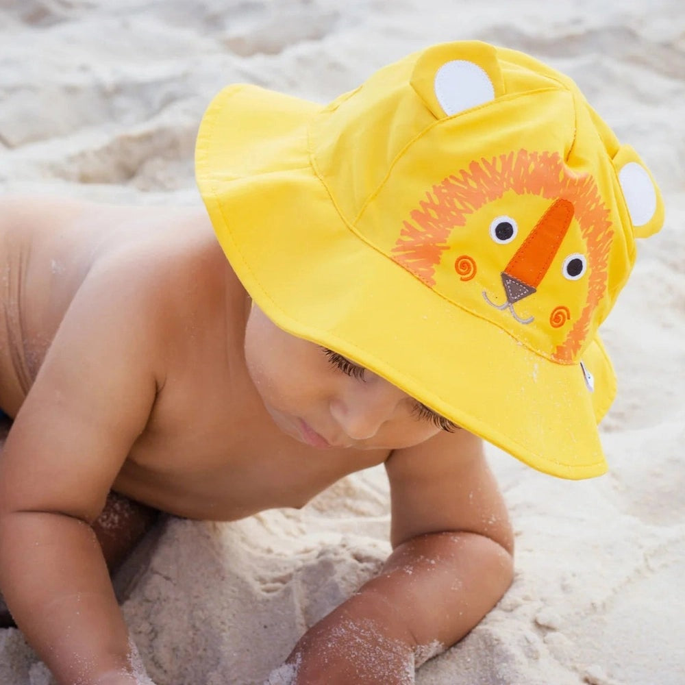 Zoocchini Leo Lion baby sun hat, yellow with mane, ears, wide brim