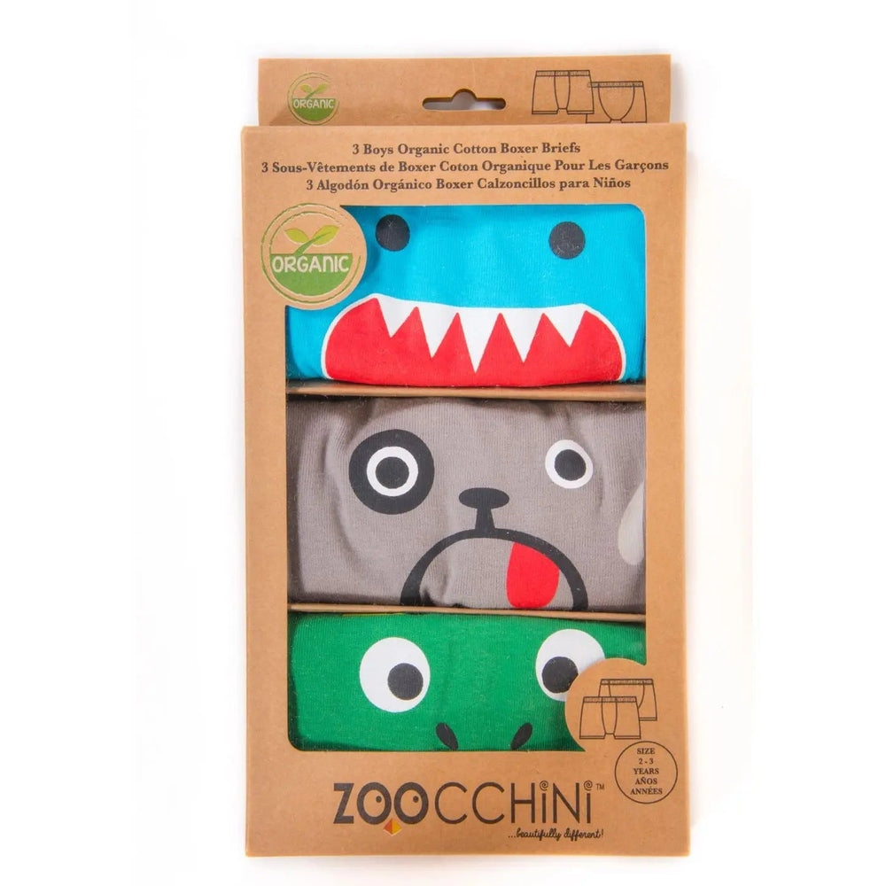 Zoocchini Boys Organic Boxer 3Pk Monster Mash
