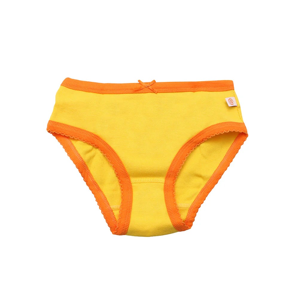 Zoocchini Toddler Organic Panties yellow with orange trim, 1 pair