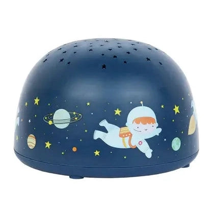 A Little Lovely Company Projector Night Light, blue dome, projecting astronaut, planets and stars onto the ceiling.
