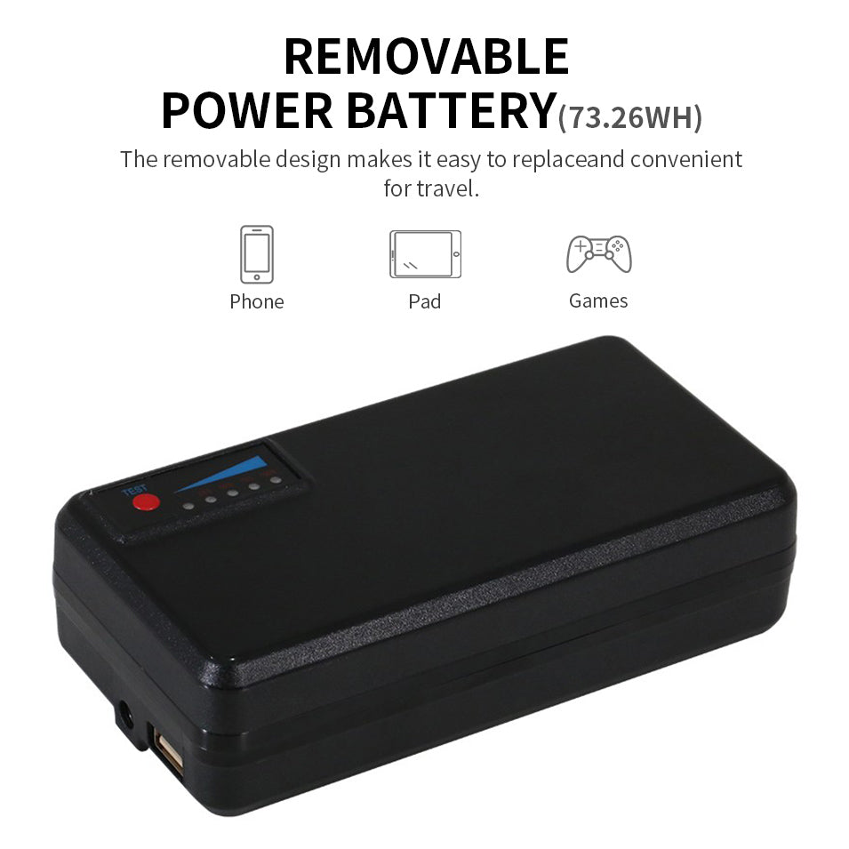 Airwheel lithium battery power bank, black removable-battery portable charger for travel