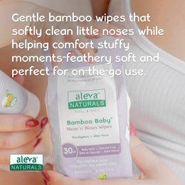 Aleva Naturals Bamboo Baby Nose And Blows Wipes 30 Count