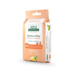 Aleva Naturals Bamboo Baby Pacifier And Toy Wipes 30 Count