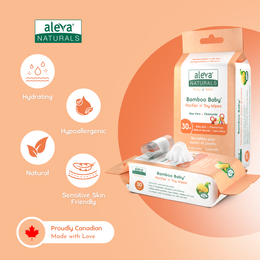 Aleva Naturals Bamboo Baby Pacifier And Toy Wipes 30 Count