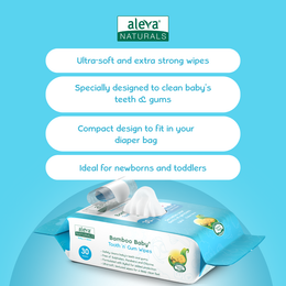 Aleva Naturals Bamboo Baby Tooth and Gum Wipes 30 Count