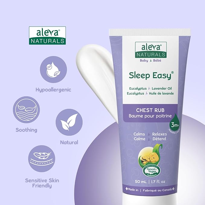 Aleva Naturals Sleep Easy Chest Rub in Purple Tube with White Cap, 50 ml