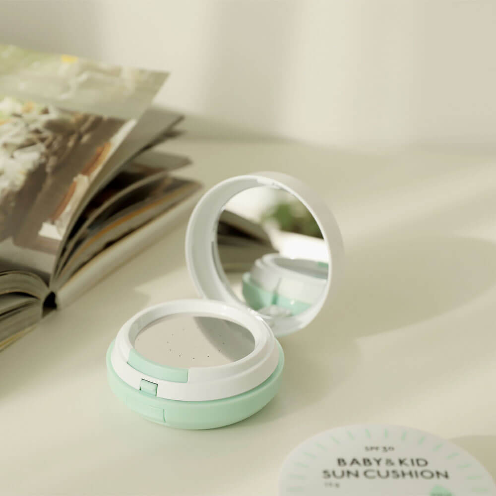 Allganic Baby & Kid Sun Cushion Aqua SPF30+ compact with mirror for kid sun protection