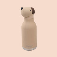 Asobu Bestie Animal Double Wall Stainless Steel Bottle 16oz Beige Dog