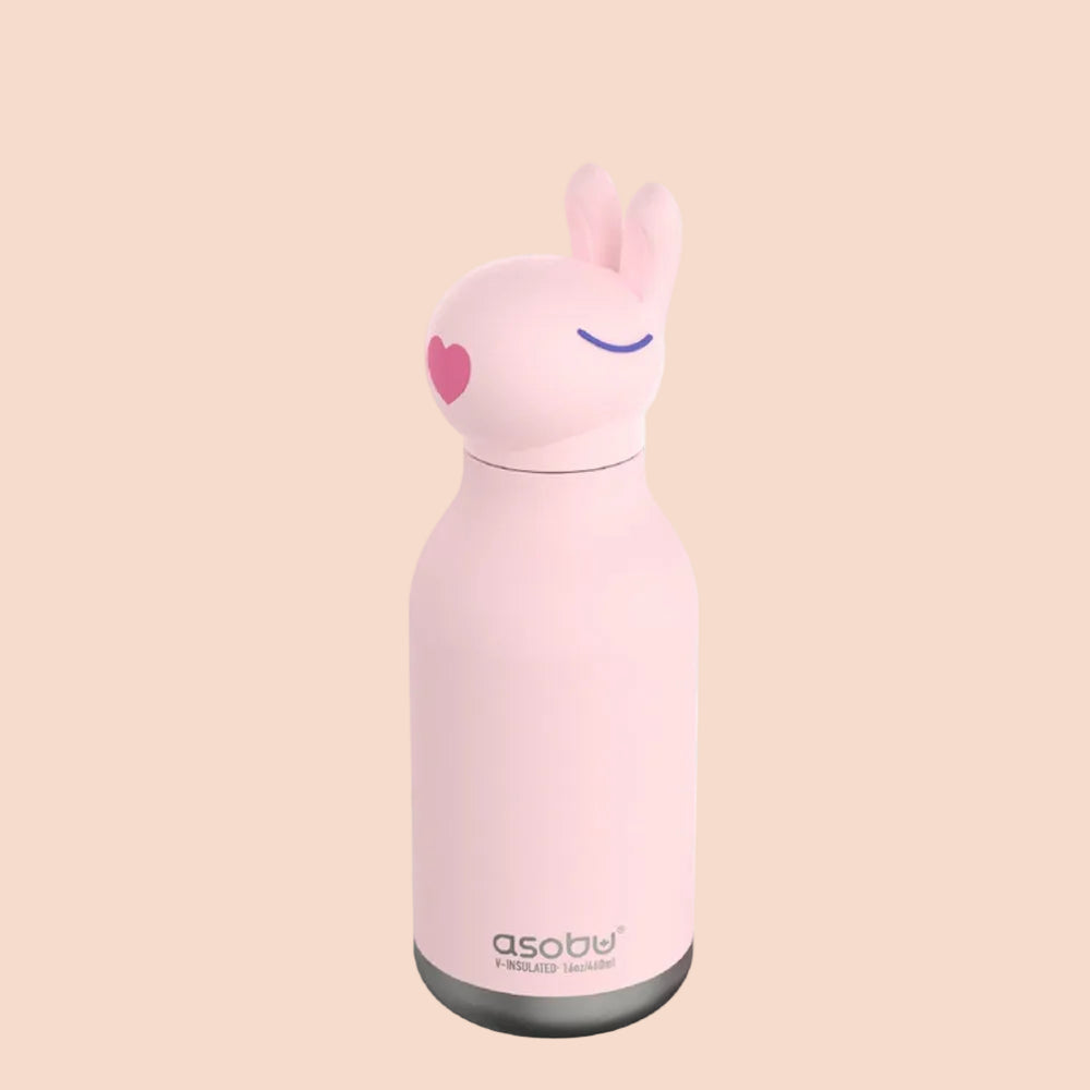 Asobu Bestie Animal Double Wall Stainless Steel Bottle 16oz Bunny