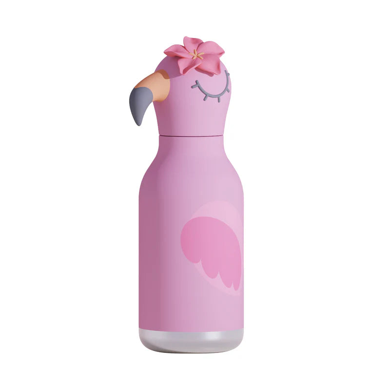 Asobu Bestie Animal Double Wall Stainless Steel Bottle 16oz Flamingo