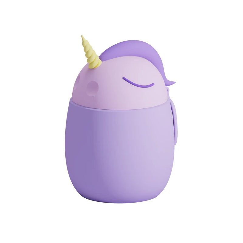 Asobu Foodie Kids Insulated Food Jar 20oz Unicorn in lavender with yellow horn, sealed lid