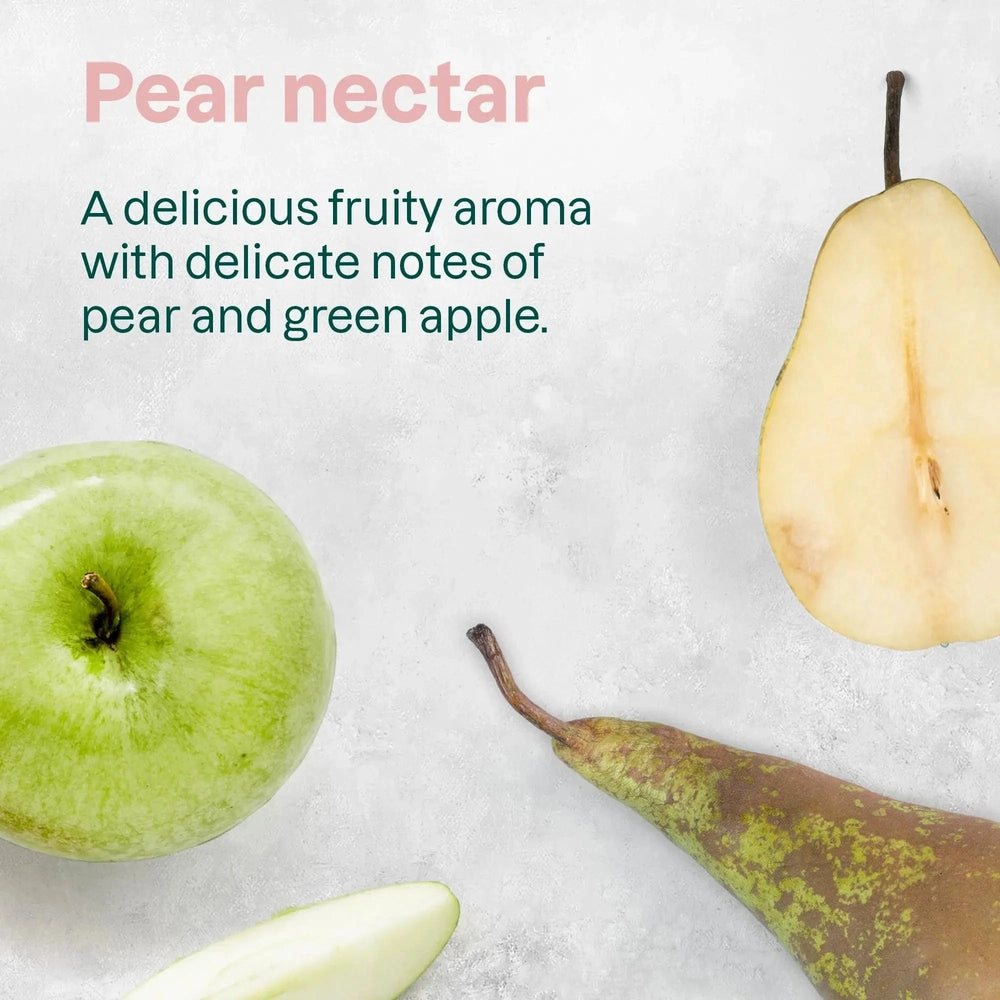 ATTITUDE Attitude Baby Shampoo And Body Wash 473 ml promotional image with pear nectar theme and green apple slices.