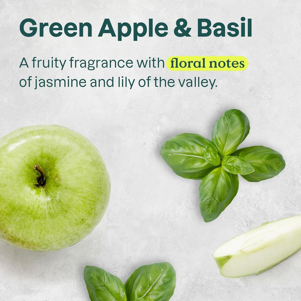 ATTITUDE foaming hand soap refill 1.04L Green Apple & Basil with green apple and basil leaves