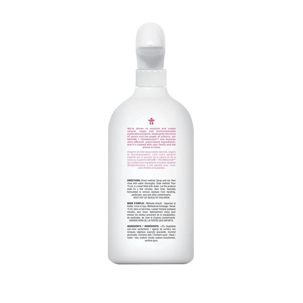 Attitude Fruit & Vegetable Wash 800 ml white plastic bottle with pink branding