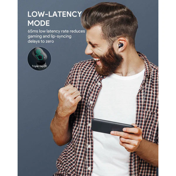 Aukey Wireless Charging Earbuds Elevation with in-ear detection, black