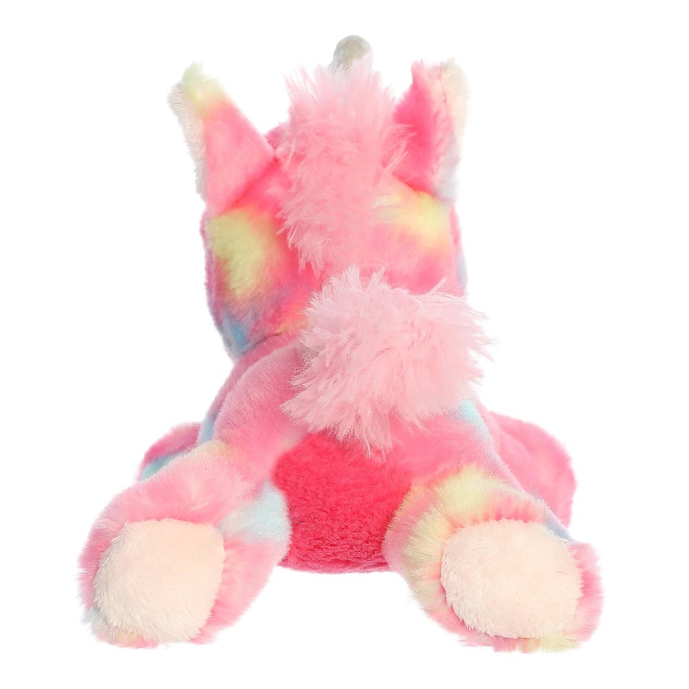Aurora Jellyroll Unicorn stuffed animal, pastel rainbow plush, 7-inch toy