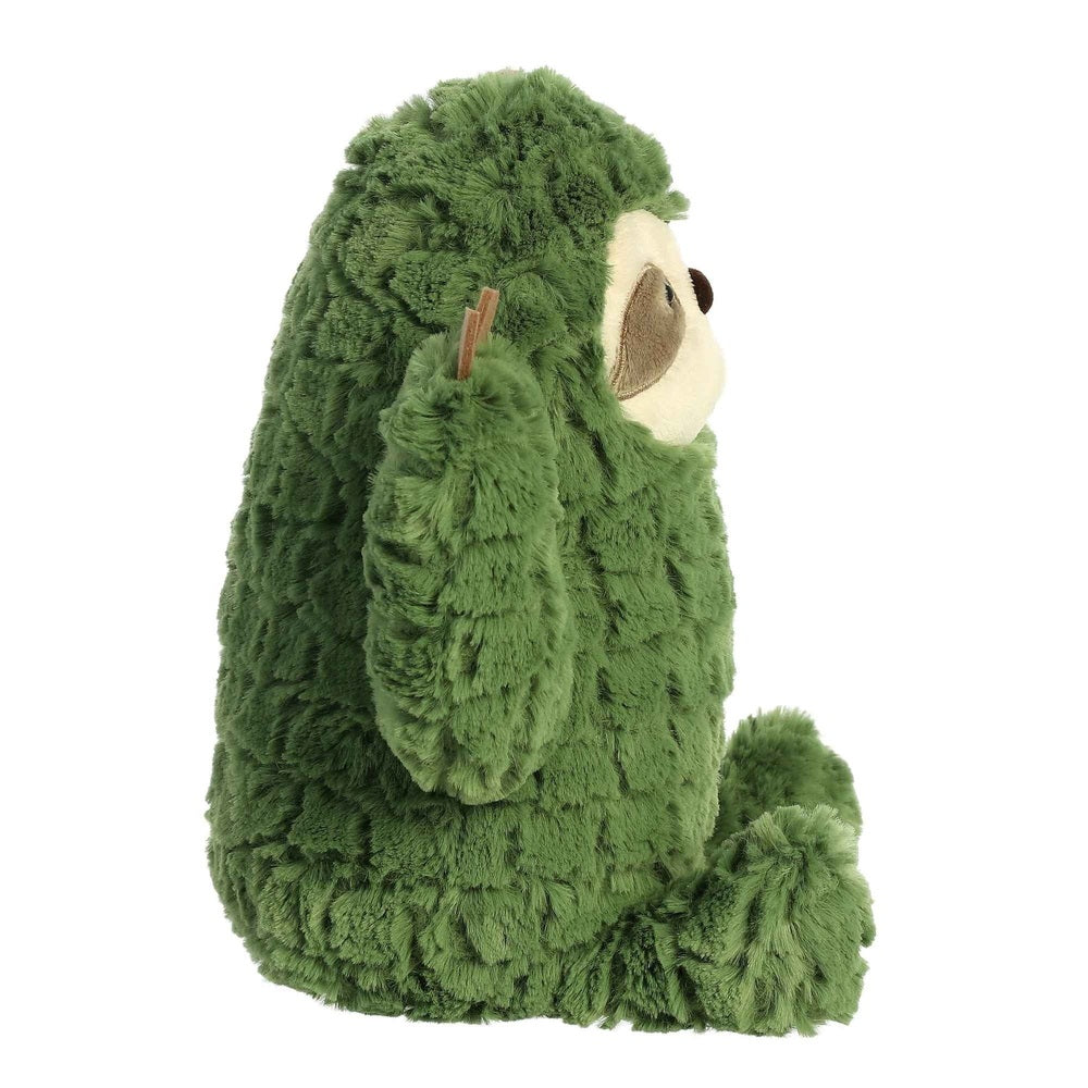 Aurora plush Cactus Kingdom Cactus Sloth stuffed animal, green fluffy fur, 10 inches