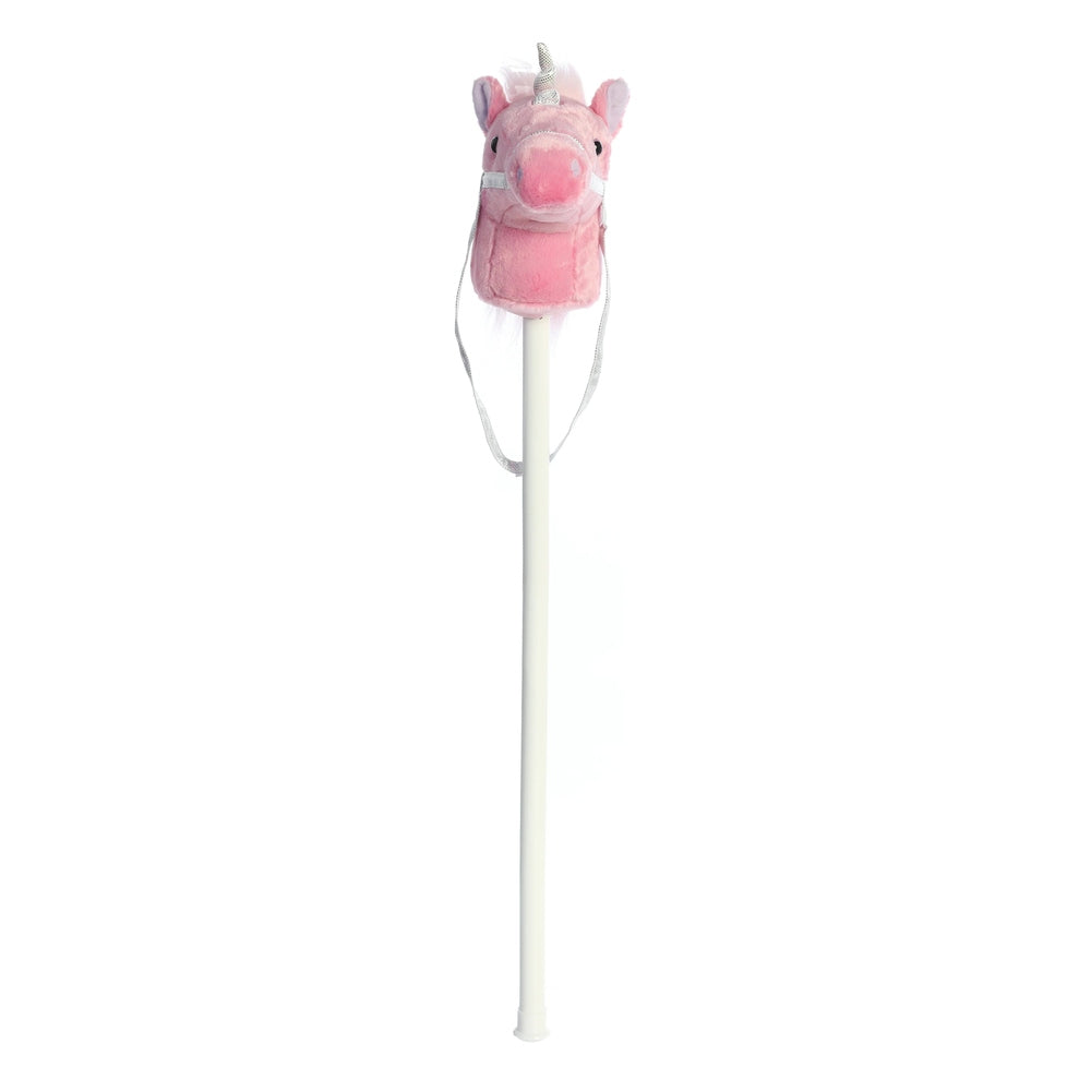 Aurora Giddy-Up Friends Fantasy Unicorn 37" pink plush unicorn head on white wand