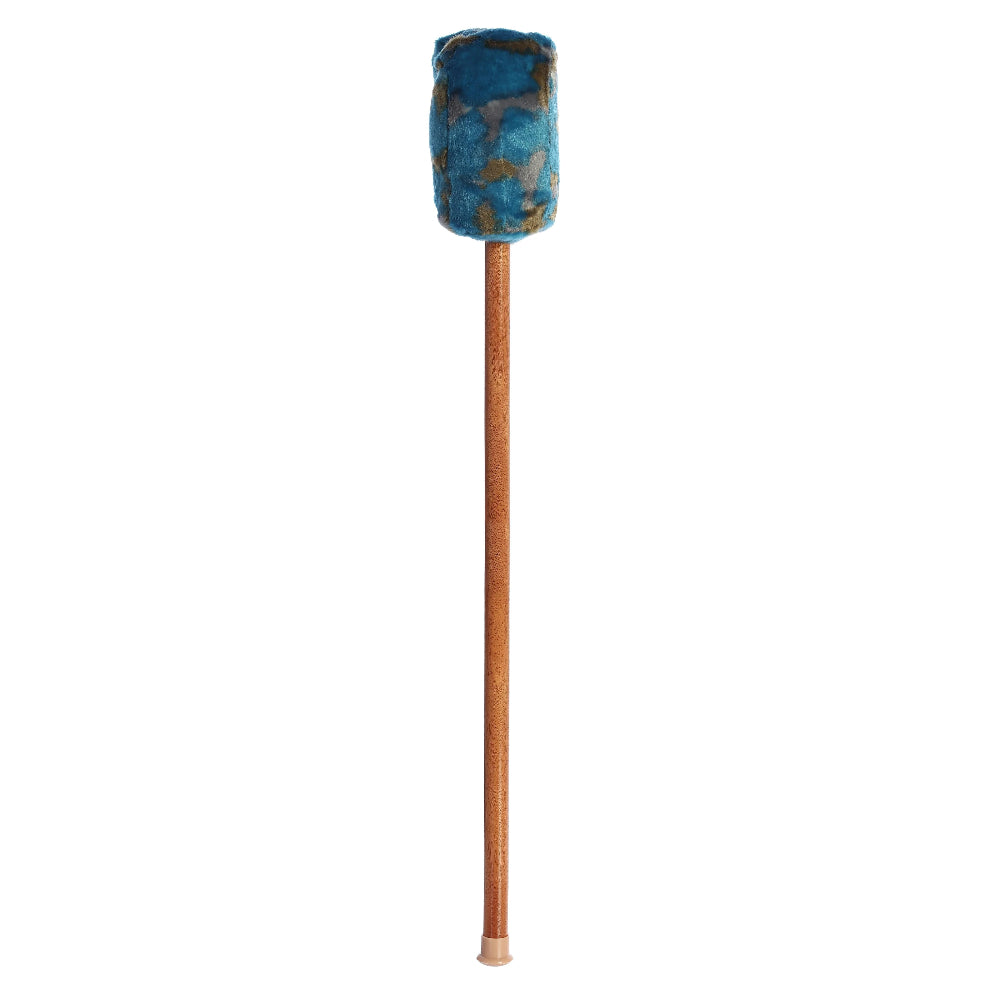 Aurora Giddy-Up Friends Trex plush on a wooden wand, blue camouflage head