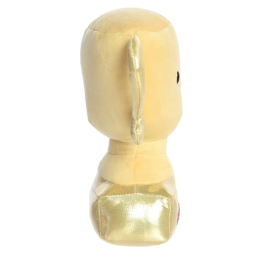 Aurora Just Sayin #1 Bestie Trophy plush, 9-inch cream plush with metallic gold shoes.
