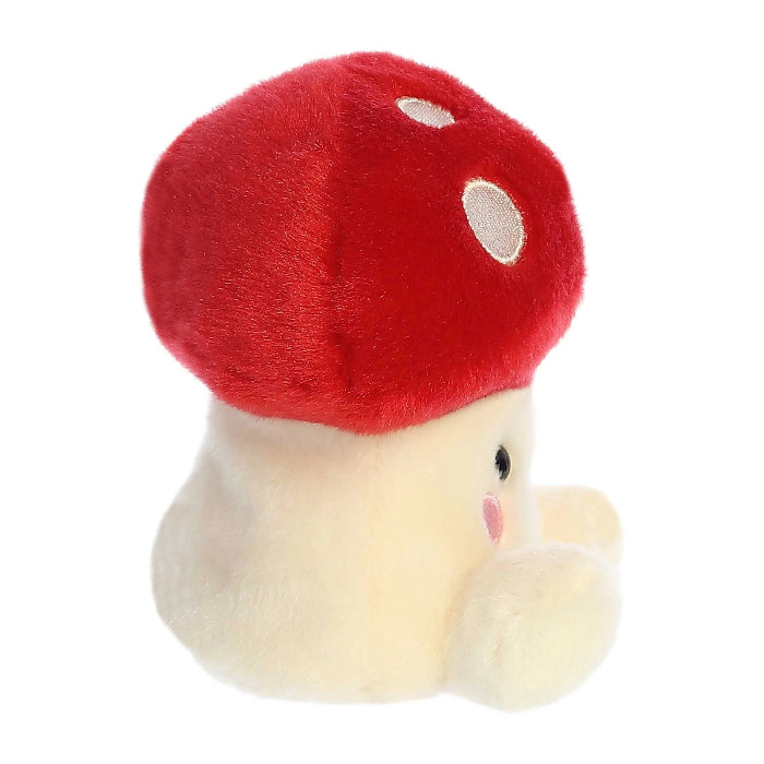 Stuffed animal Aurora Palm Pals Amanita Mushroom, red cap with white spots, cream body, 5 inches