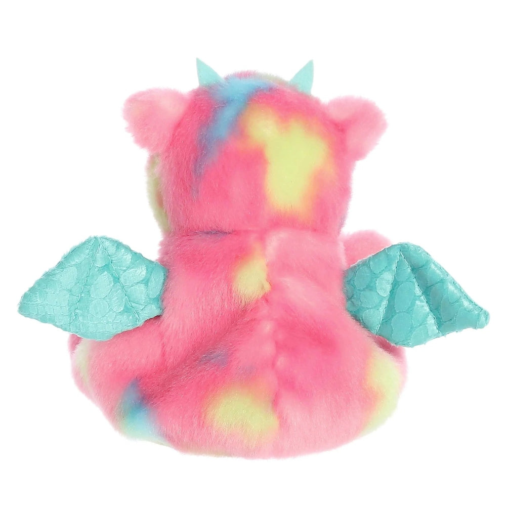 Aurora Palm Pals Anya Dragon 5-in plush with rainbow pink body and teal wings