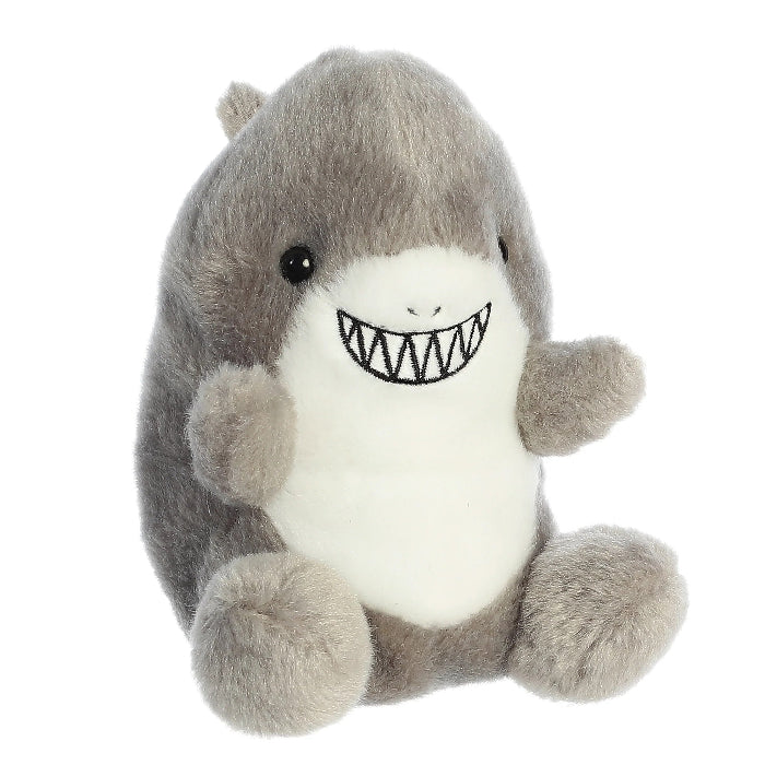Aurora Palm Pals Chomps Shark plush stuffed animal, 5-inch gray with white belly