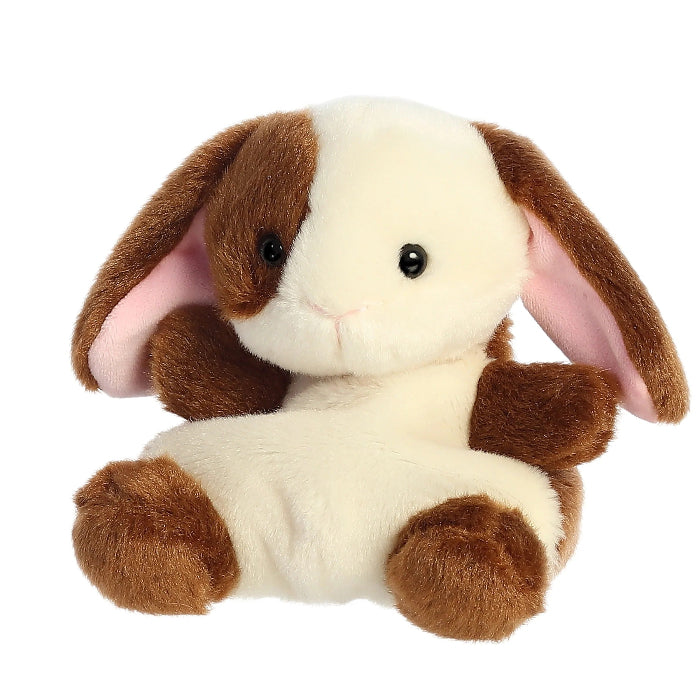 Aurora Palm Pals Clover Bunny 5-inch plush stuffed animal with white fur and brown ears