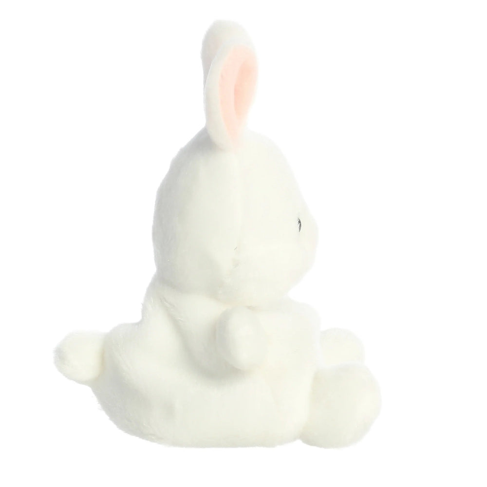 Aurora Palm Pals Cottontail Bunny 5-inch plush stuffed animal, white with pink ears